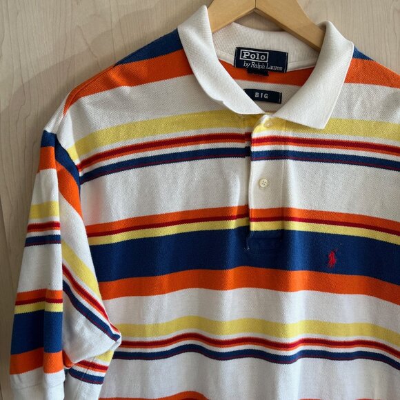 Vintage‎ Ralph Lauren Polo "BIG" Shirt Men's Big & Tall Striped Short Sleeve USA - Picture 1 of 6